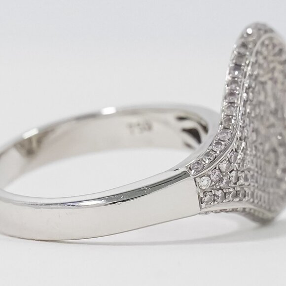 Diamond 0.72ct Ring 750 White Gold US 7.5 6.6g - Picture 3 of 9